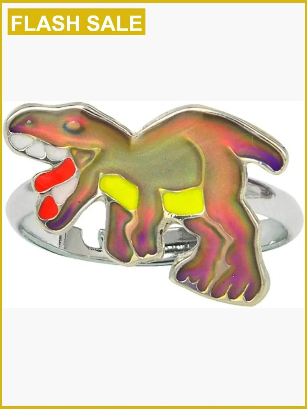 Adjustable T-Rex Mood Ring for Kids Dinos